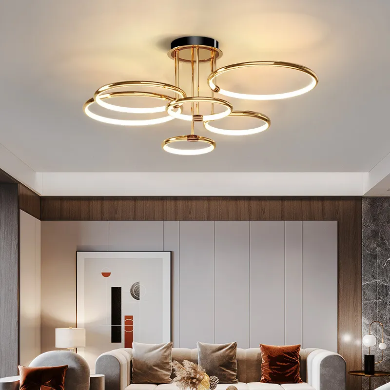 Contemporary LED Modern Gold Ceiling Lights For Living Room, Kitchen, And Bedroom Gold Finish ...