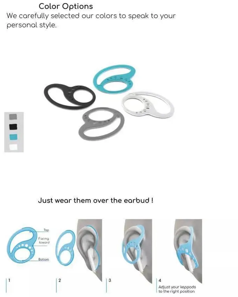 4 kolory Silikon Kresods Zestaw Słuchawkowy Bluetooth Uchwyt Anti-Drop Słuchawki Słuchawki Pas Zestaw Słuchawkowy Pokrywa Ochronna Biały Szary Czarny Niebieski
