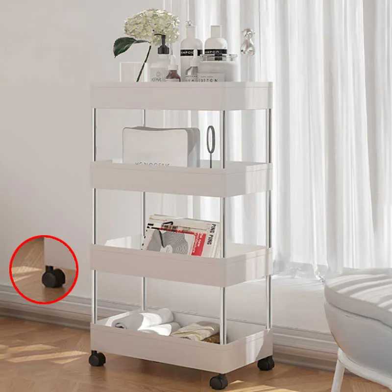 Upgrade Dikkere Materiaal Multi-Layer Opbergwagen Rolling Wielen Keuken Badkamer Organizer Huishoudrek Mobiel Plank 210705