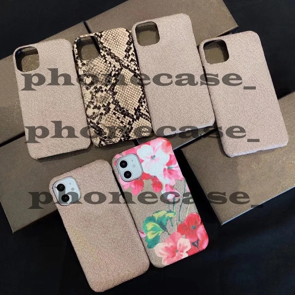 Fashion Designer Telefonfodral f￶r iPhone 14 13 Pro Max 12 11 14Pro 13Pro X XR XS XSMAX 7 8 Plus med lyxl￤der Flower Bee Tiger Fox Cellphone -skal med logotyp Box