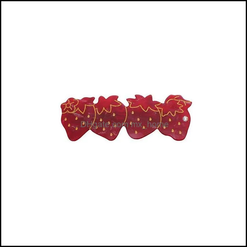 Children`s Hairpin Lolita Strawberry Headdress Acetic Acid Hairpin Side Bangs Fairy Girl Side Clip Accessories for Girl