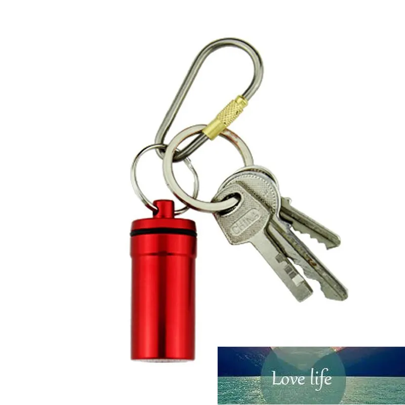 1 Pc Outdoor Survival Pocket Aluminium Alloy Mini Waterproof Pill Box Case Bottle Holder Container Keychain Medicine New Factory price expert design Quality