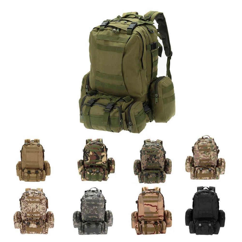 Outdoor escalada mochila multifuncional mochila tática militar com Molle webbings mochila esportes camping caminhadas saco de viagem Q0721