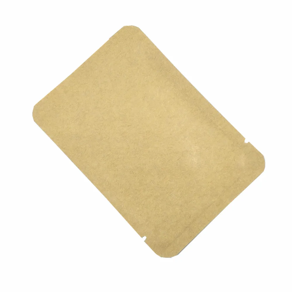 Brown Kraft Paper Foglio di alluminio Open Top Food Packaging Bag Heat Seal Flat Mylar Foil Candy Snack Vacuum Storage Packing