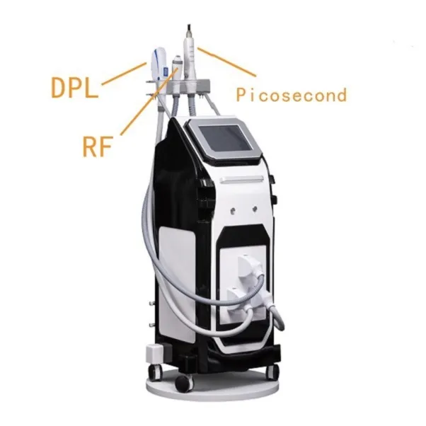 3 I 1 Multifunktion HR Laser DPL H￥rborttagningsenhet Depilation Lazer Tatoo Remover Picosecond Carbon Peel Salon Spa Machine