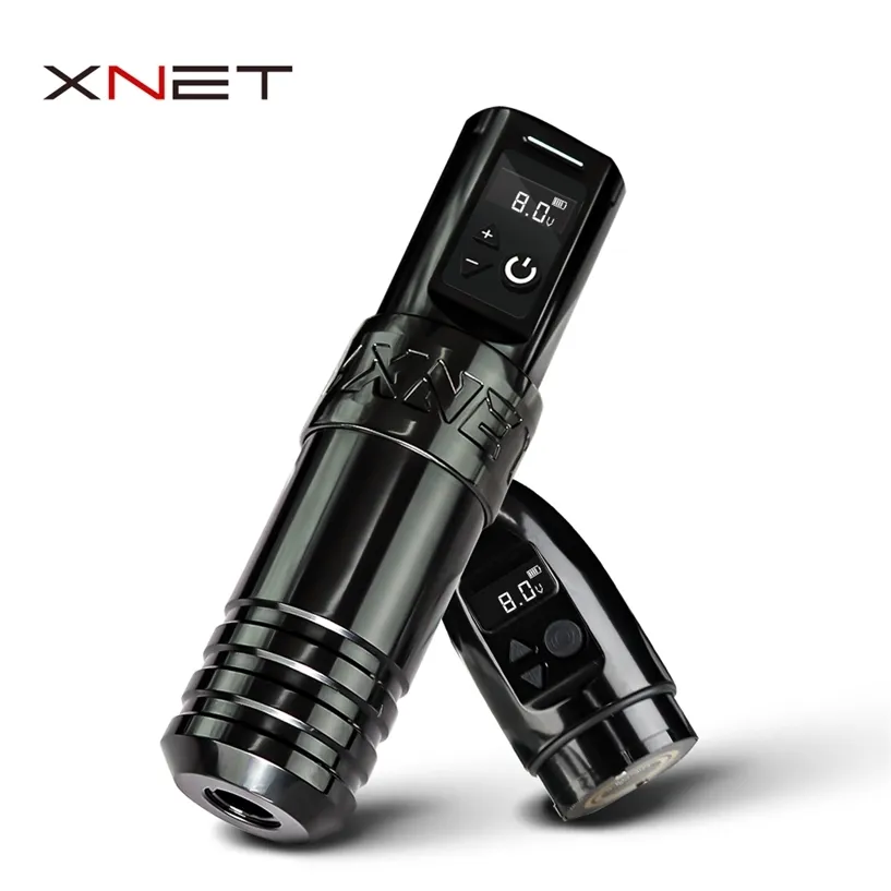 XNET Torch Professional Wireless Tattoo Pen Machine محرك قوي لا قلب له بطارية ليثيوم 1950 مللي أمبير في الساعة للفنان 220107