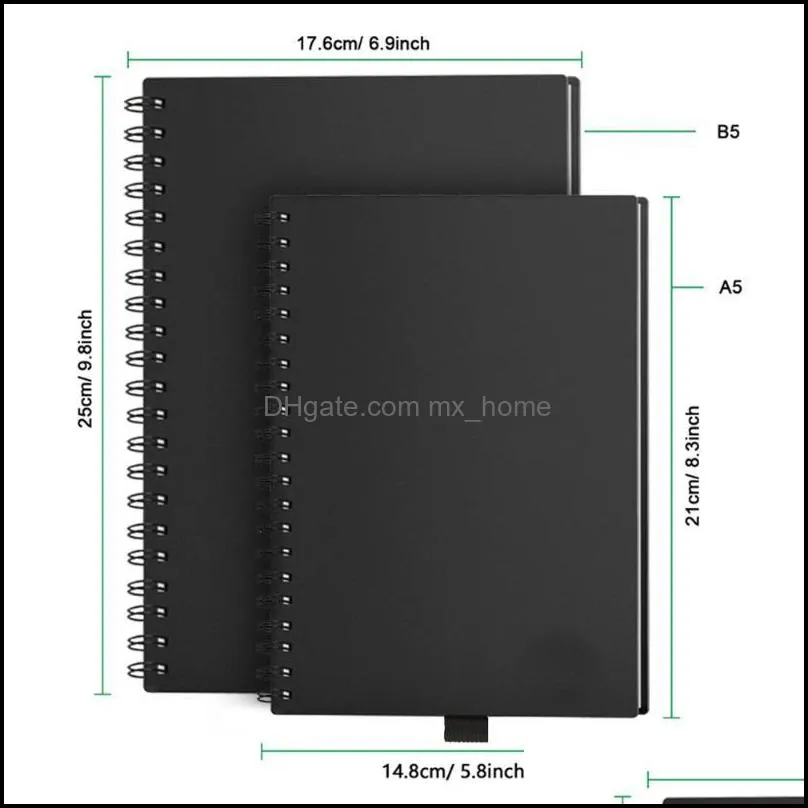 Notepads Smart Reusable Erasable Notebook Paper Erase Notepad Note Pad Lined With Pen Pocketbook Diary Journal Office School Drawing