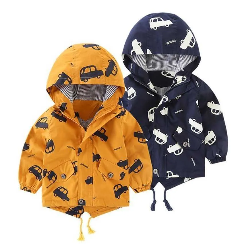 Kinder Winterkleidung Outdoor-Jacken für Jungen mit Kapuze warme Kinder Oberbekleidung Windjacke Herbst Auto Baby Mädchen Jungen Mäntel Kleidung H0910