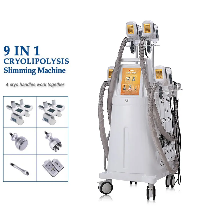 Cryolipolysis Fat Freezing Machine Cryo lipolaser Slimming Machine RF Vacuum Cavitation Fat Freeze Machine With 4 Cryolipolysis Handle
