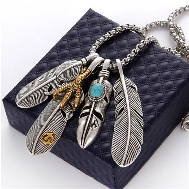 Mode nouveau style plume aigle griffe hommes et femmes hip hop personnalité exquise collier pendentif bijoux de luxe cadeau Q0531