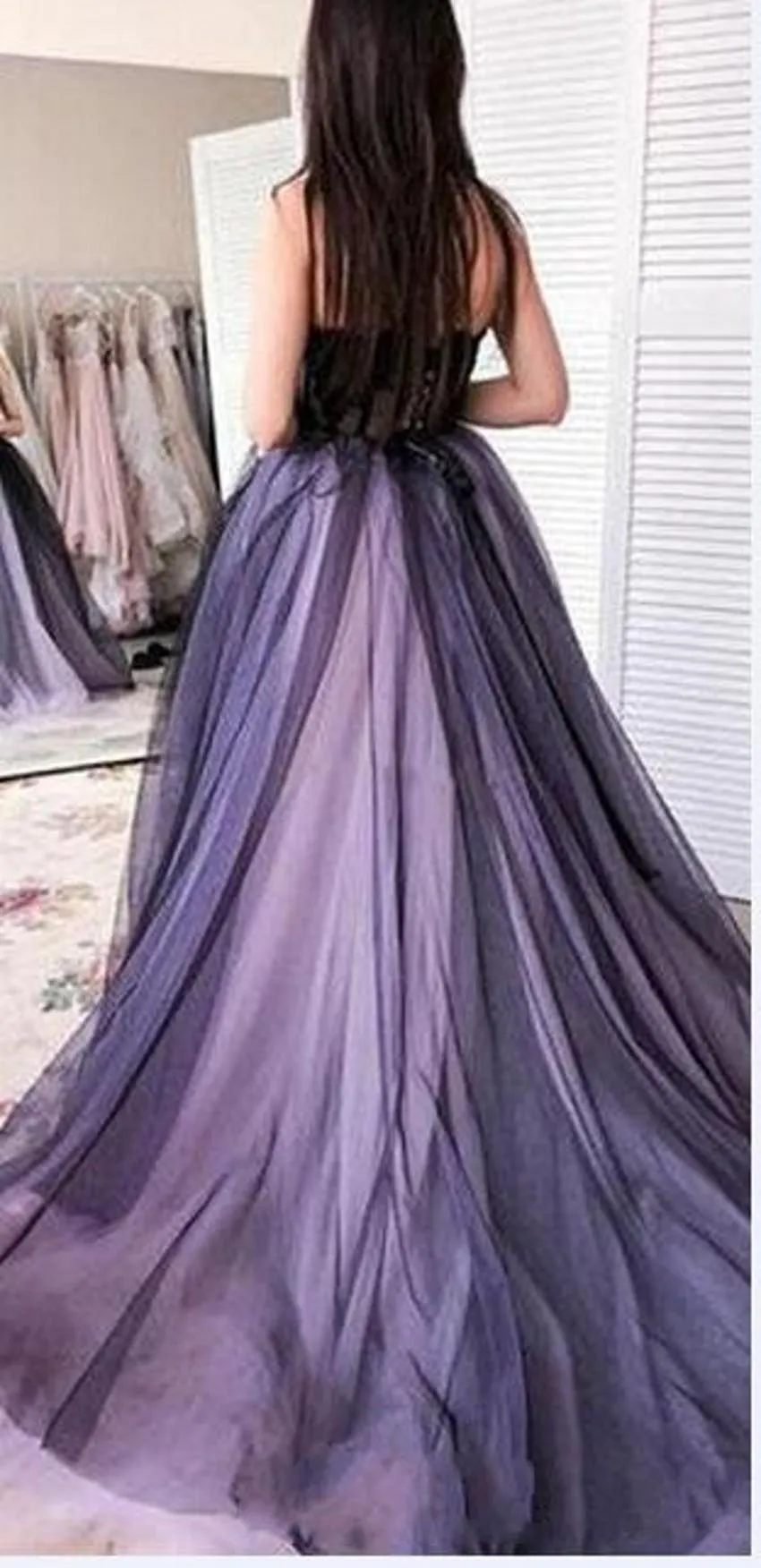 black and purple wedding dress Purple and Black Kendal