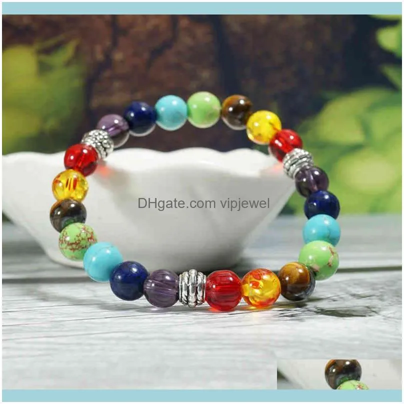 Wholesale Beaded Bracelets,7 Chakra Bracelet,crystal Gemstone Natural Stone Jewelry For Women Yoga Meditation