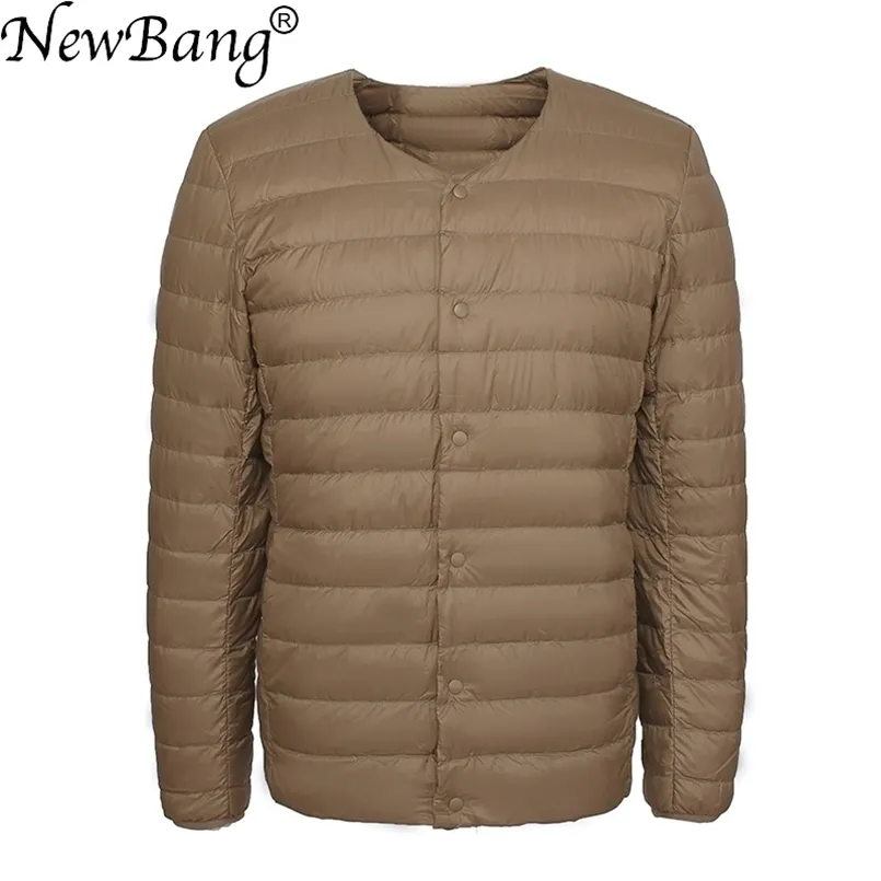 Bang Brand Mäns Down Jacket Ultra Light Men Slim Vindtät Portable Lightweight Coat Warm Liner 211216