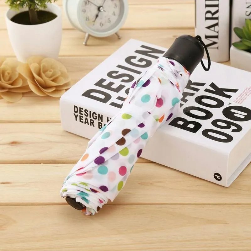 Three-folding Umbrella Unisex Folding Short Handle Umbrella Creative Printed Plaid Folding Umbrella Couple Sunny Rainy Umbrellas XDH0802