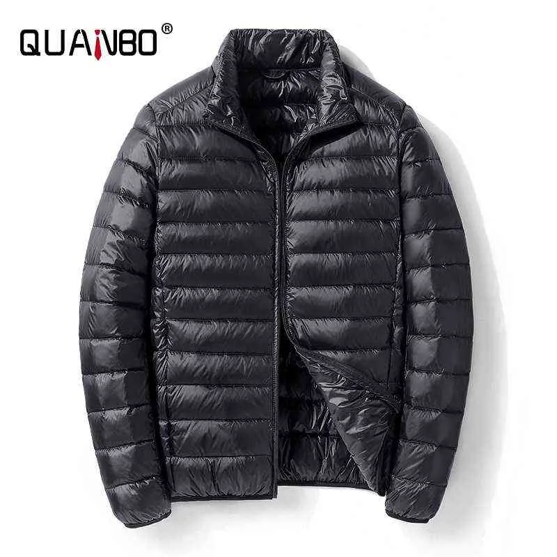 QUANBO Mens Lightweight Packable Down Jacket Breathable Puffy Coat