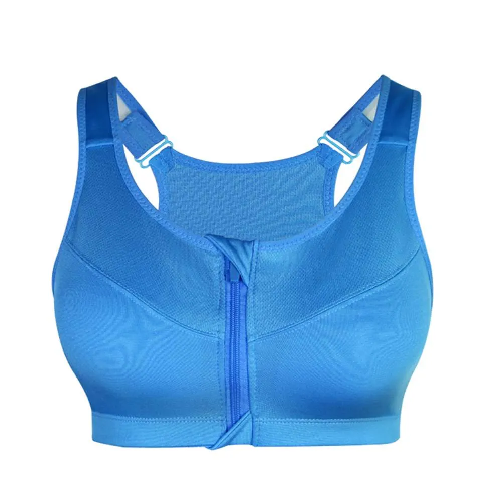 SEXYWG Women Zipper Push Up Sports Bras Shockproof Underwear Running Vest Gym  Workout Fitness Tops Sportswear Yoga Sport Top