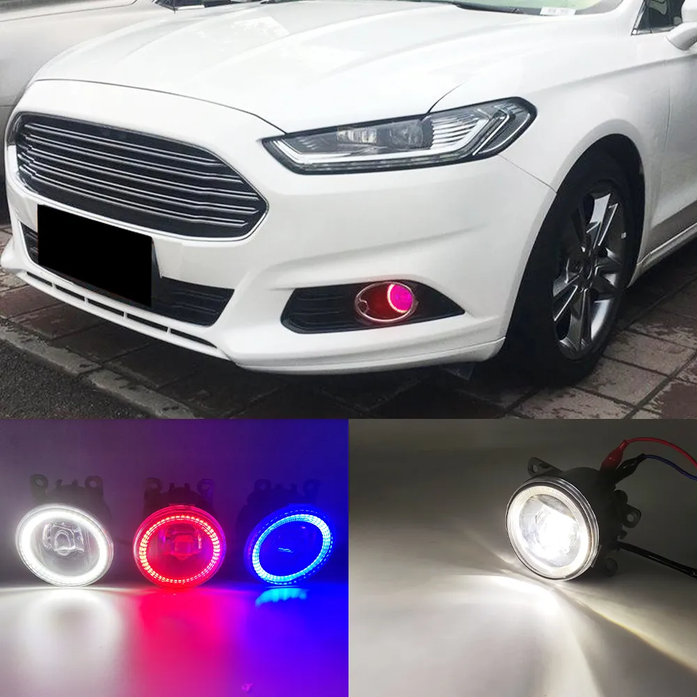 2 functies Auto LED DRL overdag hardlopen Licht Car Angel Eyes Fog Lamp Foglight For Ford Fusion Mondeo 2013 2014 2015 2016