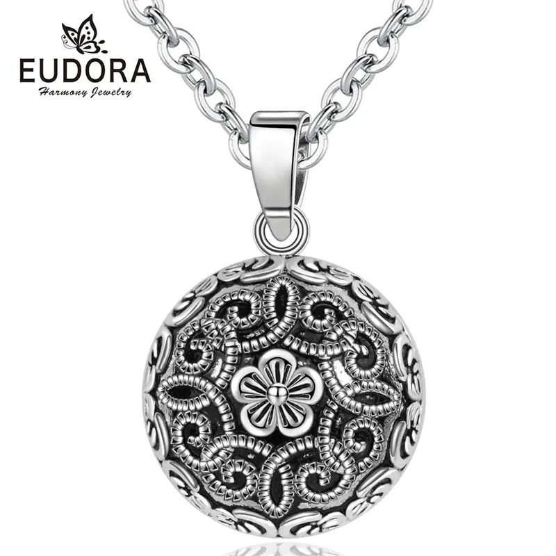 Collana Harmony Eudora Gravidanza Bola Pendente a sfera con fiore di vita gioielli vintage di lusso per donna incinta