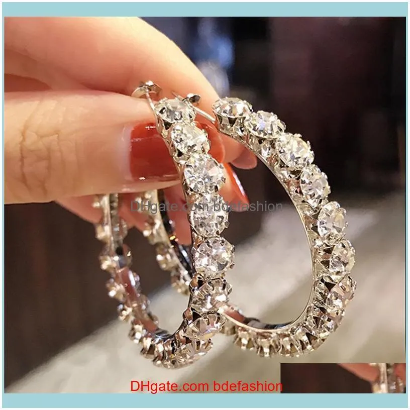 New Crystal Rhinestone Earrings For Women Vintage Rose Gold /Gold /Sliver Hoop Earrings Fashion Jewelry Earrings