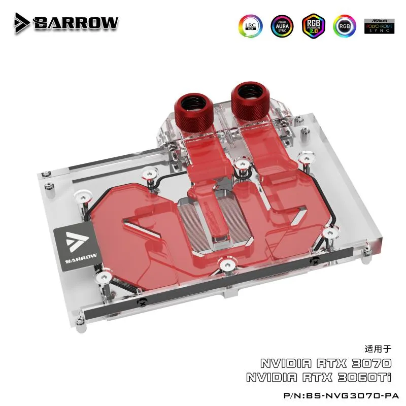 Fans & Coolings Barrow GPU Water Block For NVIDIA RTX 3070 ,3060TI Full Cover ,5V Copper Cooler