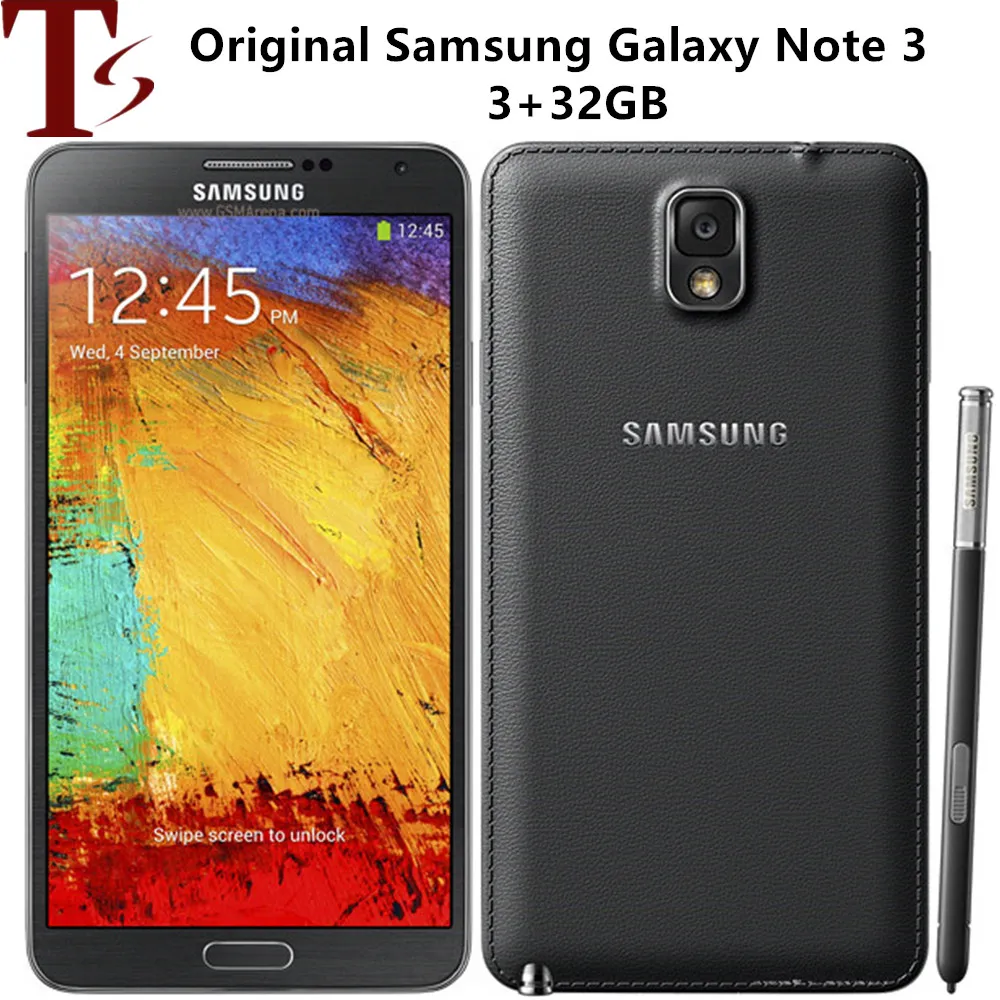 Samsung Note 3 Oryginalne Samsung Galaxy Note3 N900A N900T N900V Telefon komórkowy Quad Core 5.5 "8MP 3G Wi -Fi GPS odnowiony smartfon 1PC