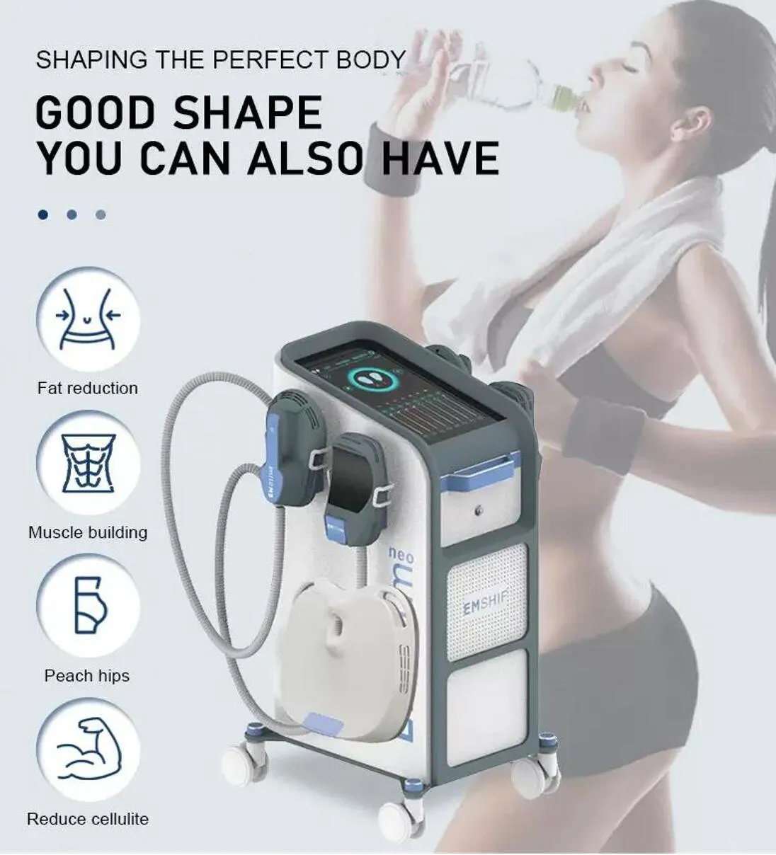Salon use HIEMT+RF TESLA 2/4/5 handles Slimming EMSs Muscle Stimulator Weight Loss Body Sculpt High-Intensity Electromagnetic Muscles Building Fat Burning