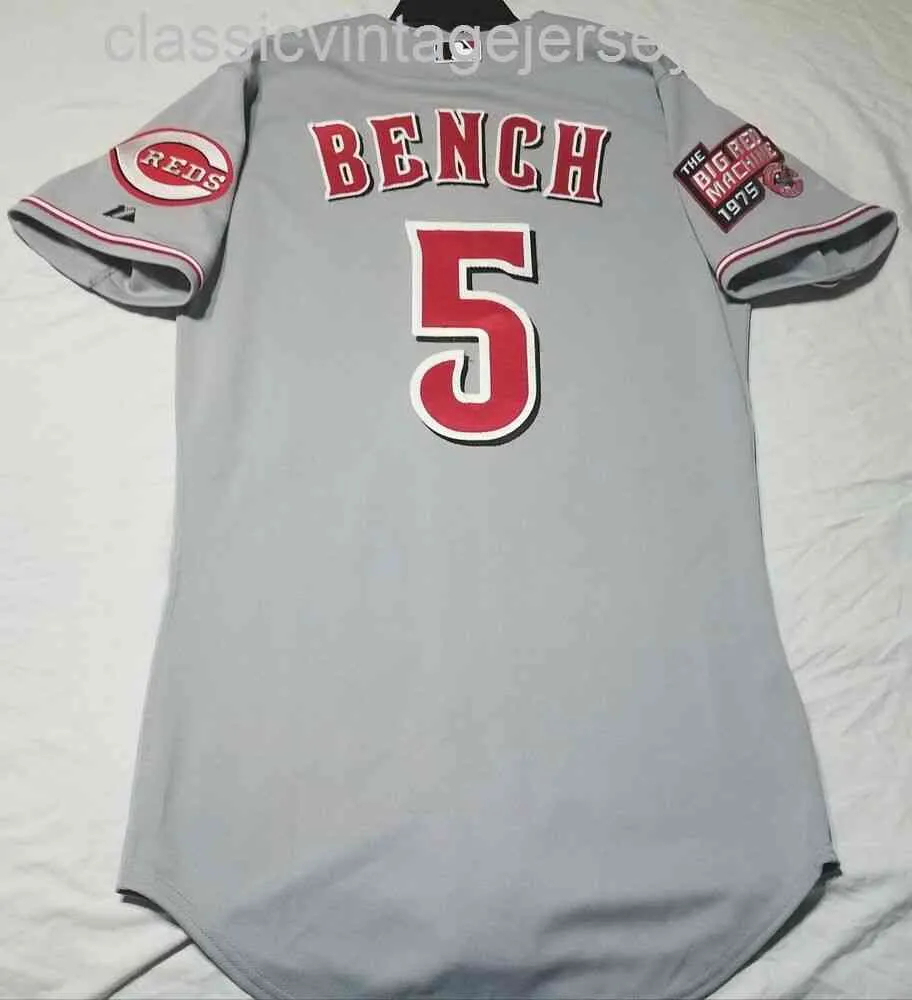 Heren Dames kinderen LARGE JOHNNY BENCH JERSEY ZELDZAAM Geborduurd New Baseball Jerseys