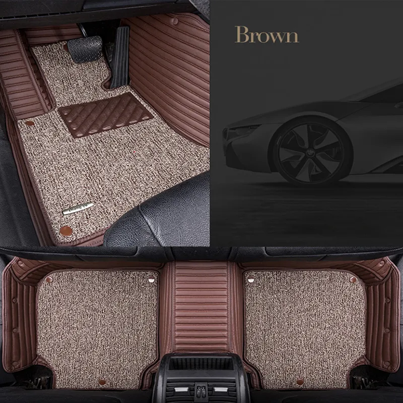Tapis de sol de voiture en cuir personnalisé pour BMW E30 E34 E36 E39 E46  E60 E90 F10 F30 X1 X3 X4 X5 X6 1/2/3/4/5/6/7 Accessoire de voiture Style