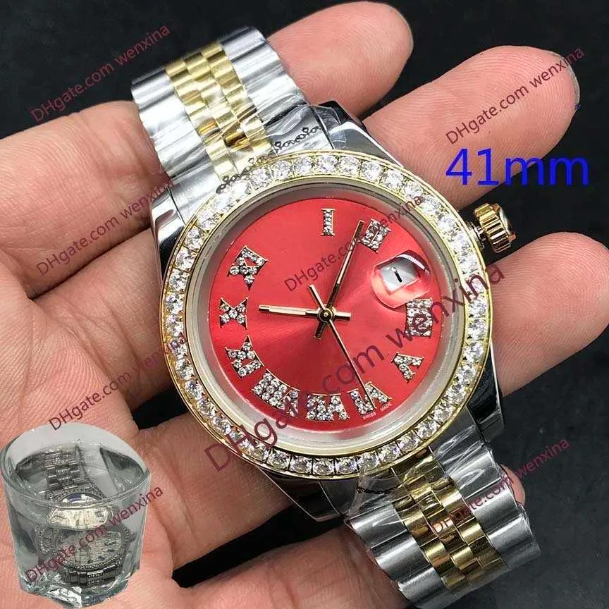 High Quality 41mm Diamond Mens Watch With Options, Gold Shell