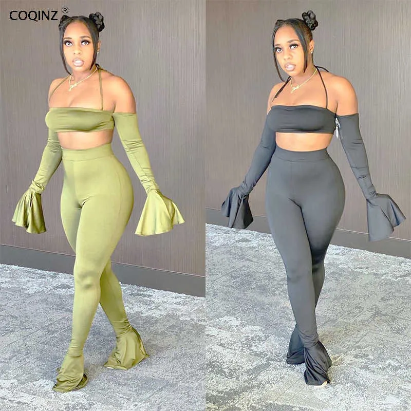 Two Piece Sexy Club Outfits For Women Tracksuit 2 Piece Sets Womens Sweat Suits Matching Sets Fashion Designer Clothes N20597S 210712
