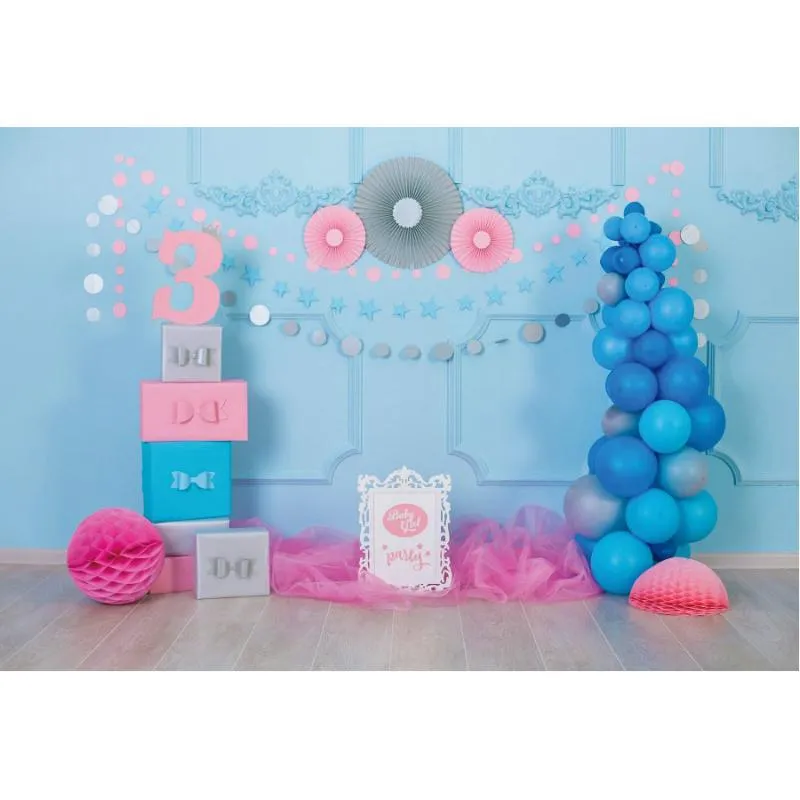 Украшение вечеринки Blue Balloon Gift Box Файмоп детского душа на день рождения Баннер Пографию Пографии