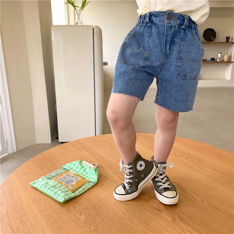 Pantaloncini Di Jeans Con Frange Bambini Estivi Ragazzi Ragazze
