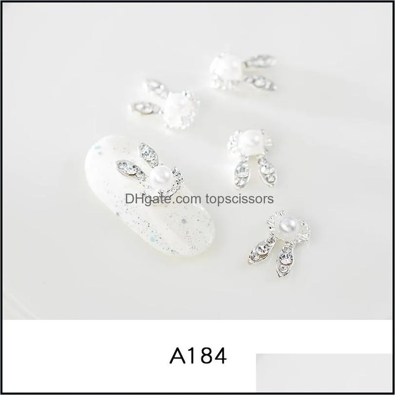 20pcs/lot Gold And Silver Edging Pearl Oval Series Alloy Rhinestone 3D Charm DIY Nail Art Design Decorative Accessories1