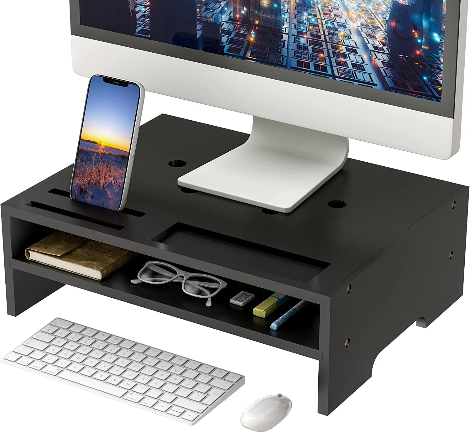 Monitor Stand Riser With Storage Organizer Desktop With Cooling Holes ...