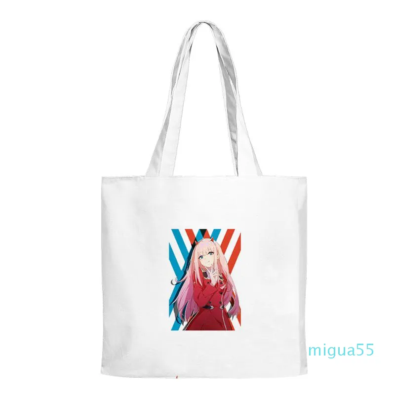 Cross Body Darling in The Franxx Tote Bag Unisex Travel Shoulder Donne Reusable Pieghevole Shopping Borse a mano Borse Collage Totes Borsa