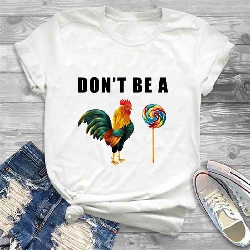 Dont Be A Cock Sucker Camicia Sarcastic Humor Lollipop Gallo Tshirt Animal Graphic Divertente Top Tees 100% Cotone 210315