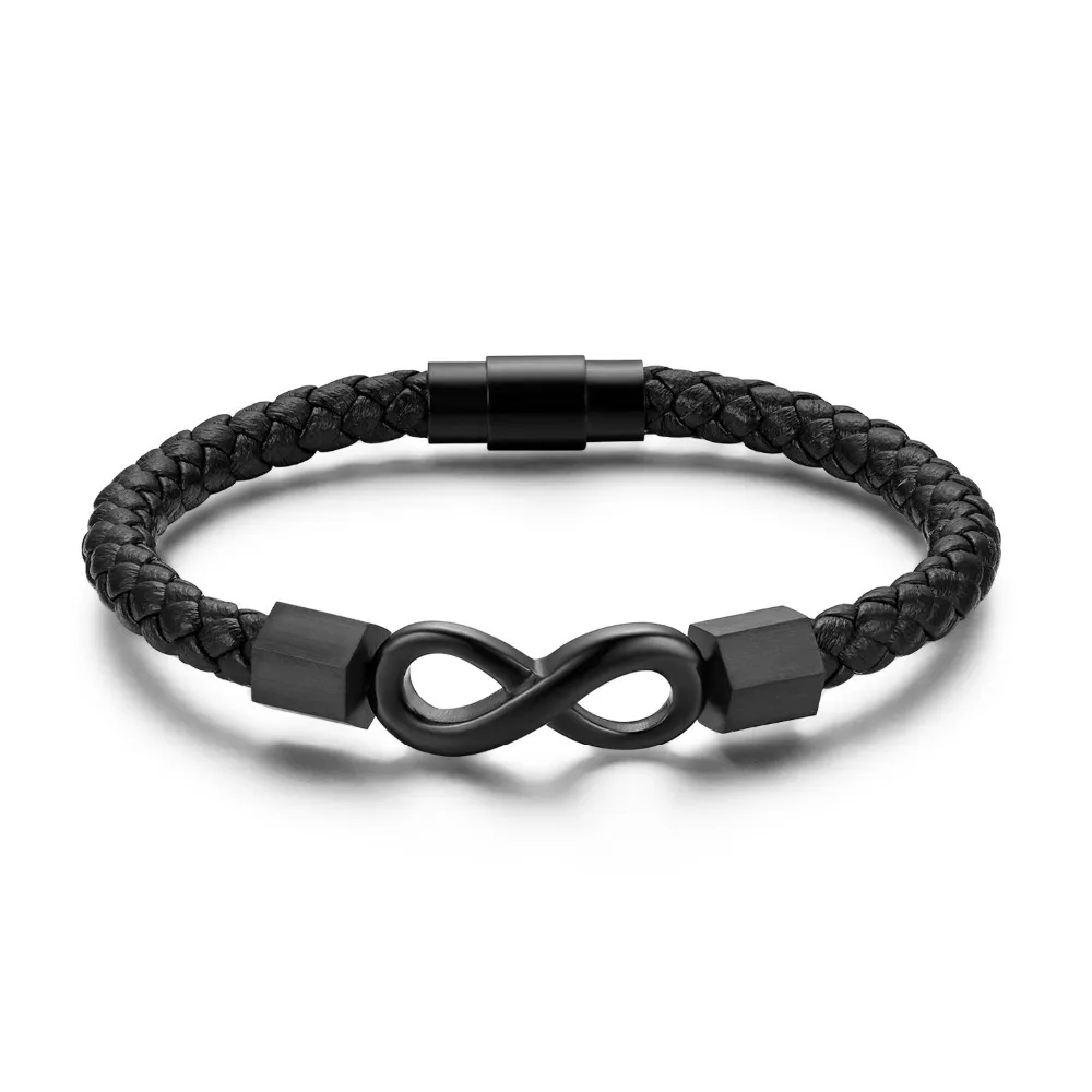 2020 Mode Lover Armband Rostfritt Stål Smycken Kvinna Skönhetsgåva Manschett Armband Silver Färg Läder Rope Mäns Bangles