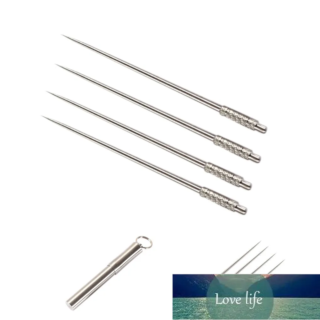 Aço inoxidável À prova d'água portátil titular de palito de viagem Tubo de armazenamento Tubo de titânio Titanium Toothpicks Preço de fábrica especialista Qualidade Qualidade Última estilo