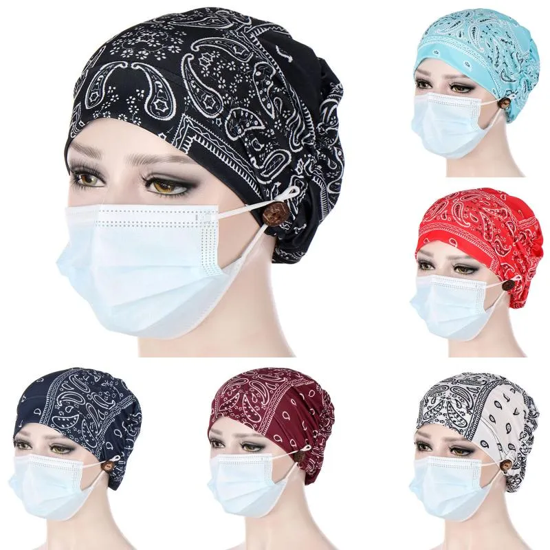 Beanies India Muslim Women's Hat Buttons Religion Ethnic Style Cap Loose Cancer Chemo Hats Beanie Wrap Caps Sombreros De Mujer