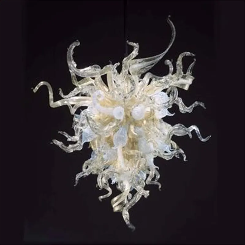 Feuille Design Lampes En Verre Soufflé À La Main Lustres En Cristal Suspendus LED Chaîne Pendentif Décor À La Maison Salon 16 par 20 Pouces