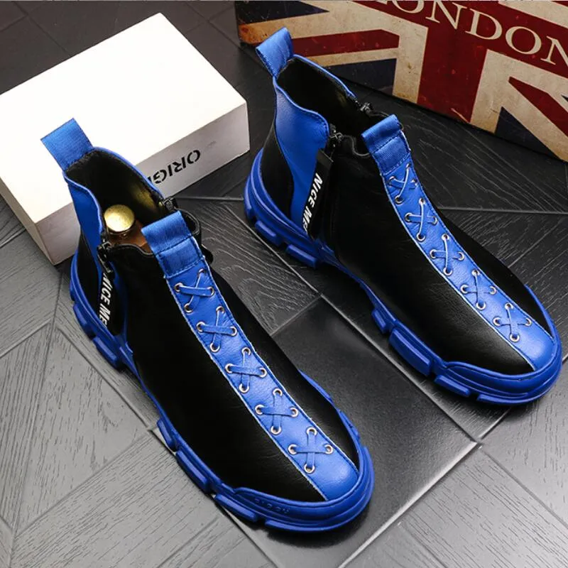 Zipper High Men's Fashion 2020 Tops New Designer Casuary Flats Platform Boots Ankle Boot Skateboard Shoes Zapatos Hombre B2 425 959