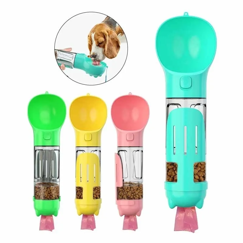 Portable Animaux Chien Bouteille D'eau Feeder Chiens Accessoires Bols À Boire Chats Fournitures Conteneur De Nourriture pour Petite Grande Bouteille Y200922