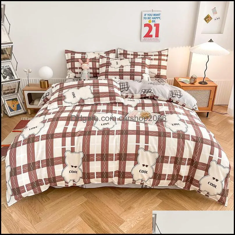 Bedding Sets 2021 Fashion Leopard Cotton Quilt Duvet Cover Set Pillow Shams Bed Sheet Comfortable Winter Thicken Soft