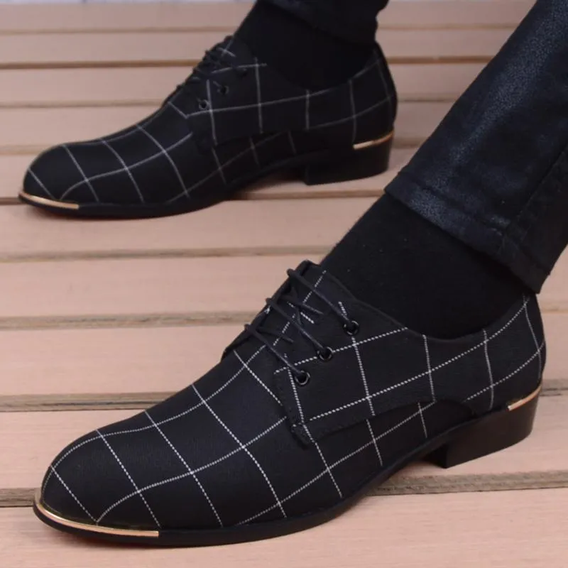 Dress Shoes Men Classic Business Men's Fashion Korea Pointed Toe Lace-Up Formal Wedding Black Sapatos Masculino