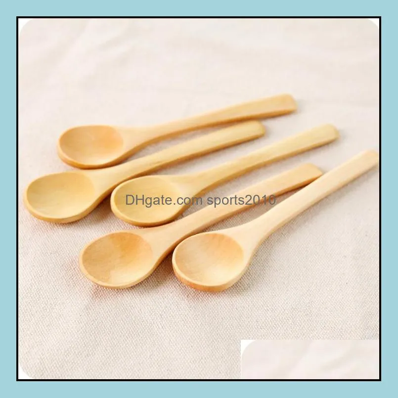 Spoons Flatware Kitchen, Dining Bar Home & Garden5Inch Wooden Ecofriendly Japan Tableware Soup Scoop Coffee Honey Tea Round Head Spoon Stirr