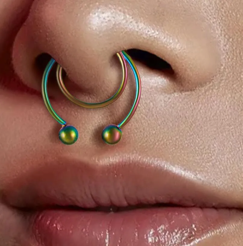 Nep neusringen punk roestvrij staal U-vormige niet-geperforeerde neus-nagel piercing sieraden voor mannen en vrouwen