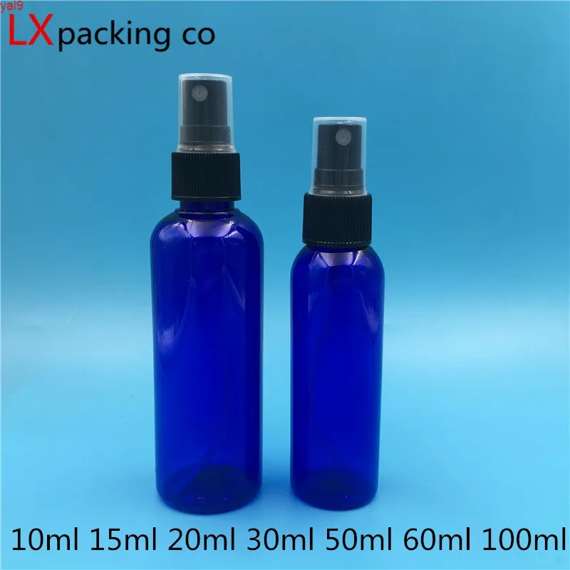 50 PCS 5 ML 30 ML 50 ML 60 ML 100 ML 150 ML Bleu Royal En Plastique Vaporisateur De Parfum Bouteilles Vides Portable Lotion Petit Arrosoir Containerhigh qty