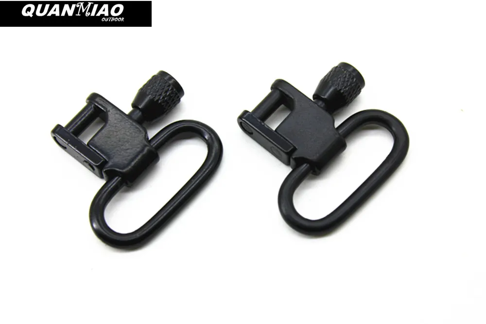 QuanMiao Black Gun Sling Swivel 1 "Hardware Rifle / Shot gun Swivel Gun Sling Girelle da caccia a sgancio rapido 1 pollice