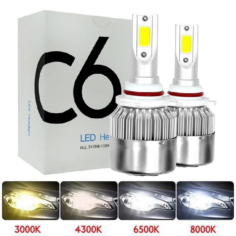 C6 سيارة العلوي 72 واط 7600lm أدى ضوء المصابيح H1 H3 H7 9005 HB3 9006 HB4 H11 H4 H13 9007 Automobiles ShineSlamp 6000K S2