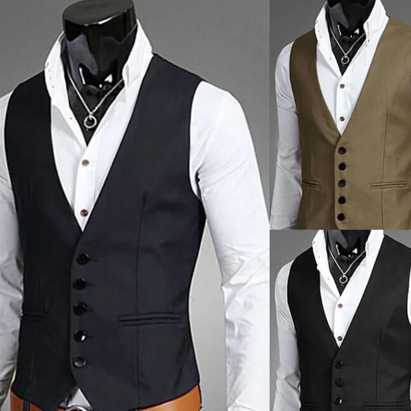 Korean Style Mens Vests Outerwear Casual Suits Slim Fit Stylish Short ...